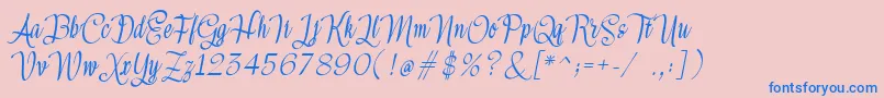 Meikayla Font – Blue Fonts on Pink Background