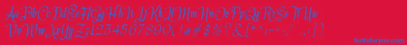 Meikayla-fontti – siniset fontit punaisella taustalla