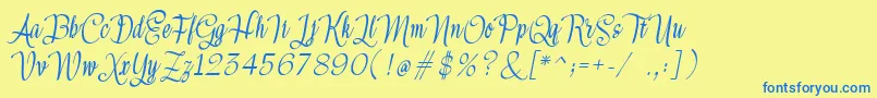 Meikayla Font – Blue Fonts on Yellow Background