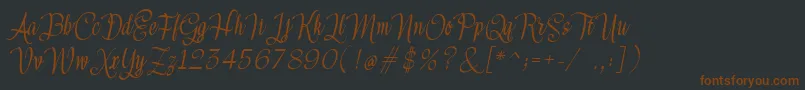 Meikayla-fontti – ruskeat fontit mustalla taustalla