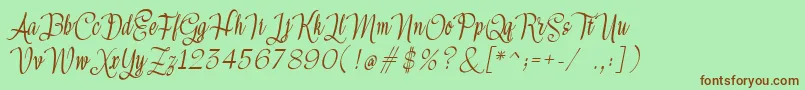 Шрифт Meikayla – коричневые шрифты на зелёном фоне