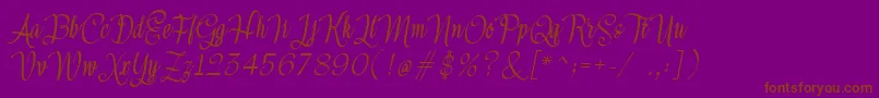 Meikayla-fontti – ruskeat fontit violetilla taustalla
