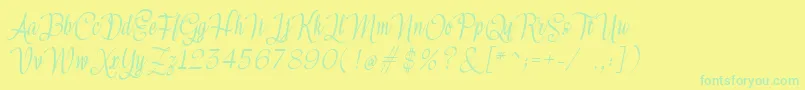 Meikayla Font – Green Fonts on Yellow Background
