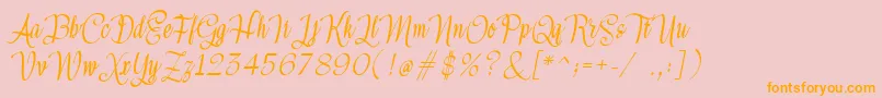 Meikayla-fontti – oranssit fontit vaaleanpunaisella taustalla