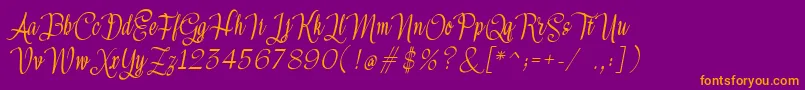 Meikayla Font – Orange Fonts on Purple Background