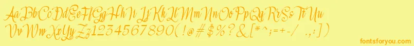 Meikayla Font – Orange Fonts on Yellow Background
