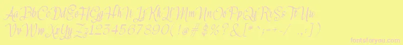 Meikayla-fontti – vaaleanpunaiset fontit keltaisella taustalla
