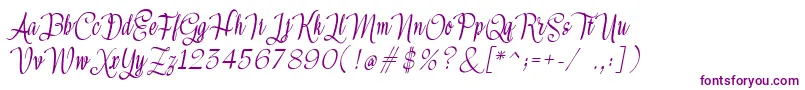 Шрифт Meikayla – фиолетовые шрифты на белом фоне