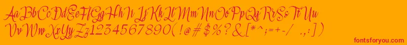 Meikayla Font – Red Fonts on Orange Background