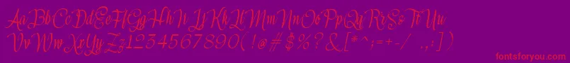 フォントMeikayla – 紫の背景に赤い文字