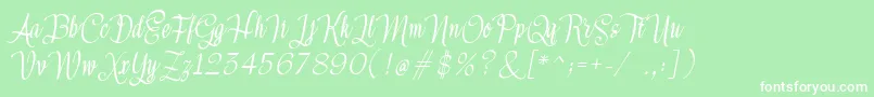Meikayla Font – White Fonts on Green Background