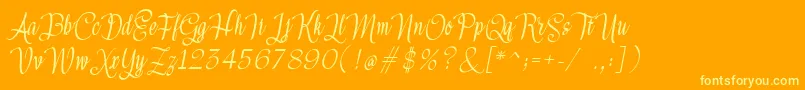 Meikayla-Schriftart – Gelbe Schriften auf orangefarbenem Hintergrund