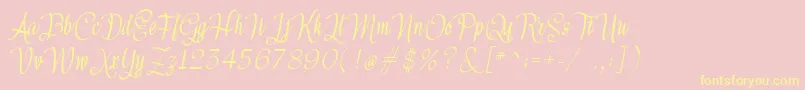 Meikayla Font – Yellow Fonts on Pink Background
