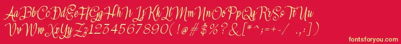 Meikayla Font – Yellow Fonts on Red Background