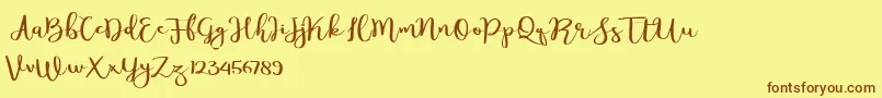 Meillina Font – Brown Fonts on Yellow Background