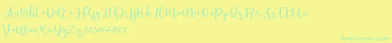 Meillina Font – Green Fonts on Yellow Background