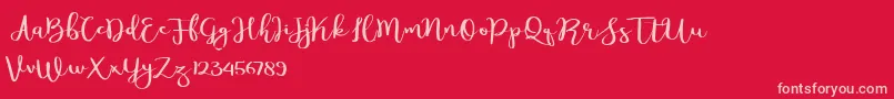 Meillina Font – Pink Fonts on Red Background