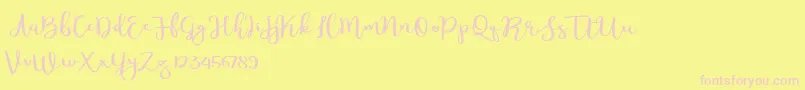 Meillina Font – Pink Fonts on Yellow Background