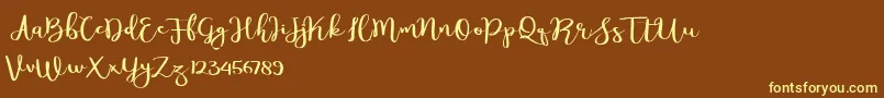 Meillina Font – Yellow Fonts on Brown Background