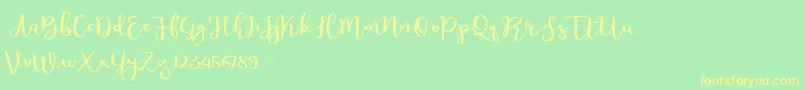 Meillina Font – Yellow Fonts on Green Background