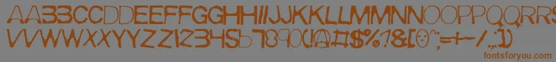 Czcionka MEIRRG   – brązowe czcionki na szarym tle