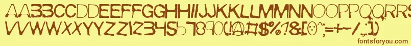 MEIRRG   Font – Brown Fonts on Yellow Background