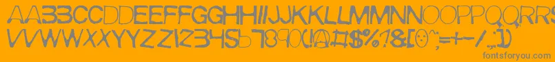 MEIRRG  -Schriftart – Graue Schriften auf orangefarbenem Hintergrund