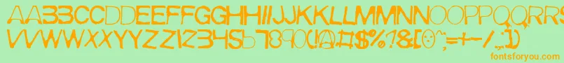 MEIRRG   Font – Orange Fonts on Green Background