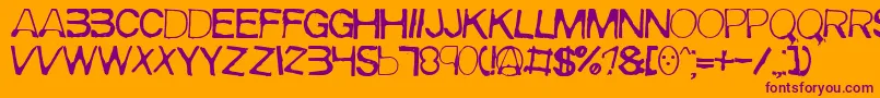 Weitere Informationen zur MEIRRG -Schriftart MEIRRG -Schriftart – Violette Schriften auf orangefarbenem Hintergrund