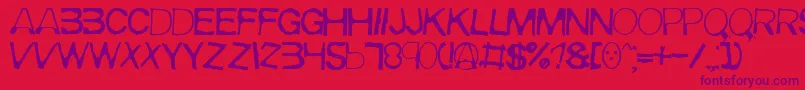 Fonte MEIRRG   – fontes roxas em um fundo vermelho
