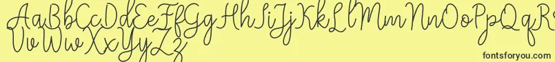 Meisha Font – Black Fonts on Yellow Background