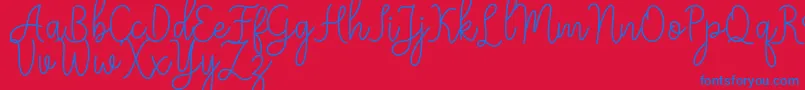 Meisha Font – Blue Fonts on Red Background