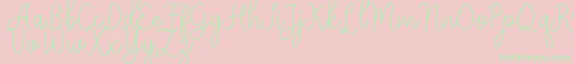 Meisha Font – Green Fonts on Pink Background