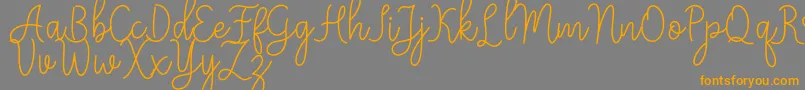 Meisha-Schriftart – Orangefarbene Schriften auf grauem Hintergrund