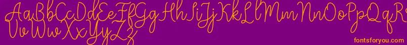 Meisha Font – Orange Fonts on Purple Background