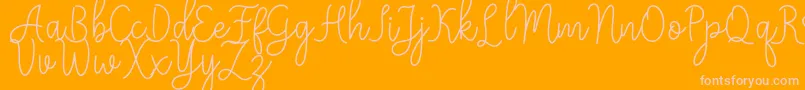 Meisha Font – Pink Fonts on Orange Background