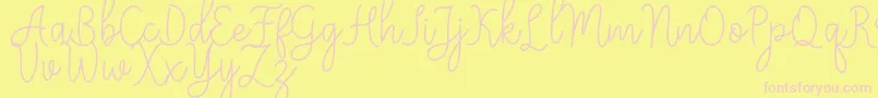 Meisha Font – Pink Fonts on Yellow Background