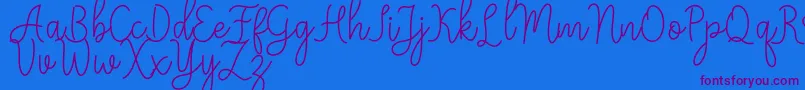 Meisha Font – Purple Fonts on Blue Background