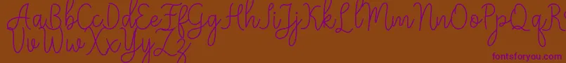 Police Meisha – polices violettes sur fond brun