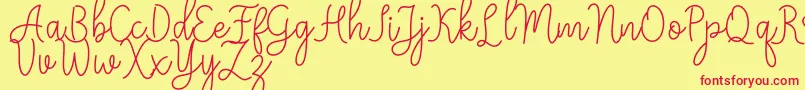 Meisha Font – Red Fonts on Yellow Background