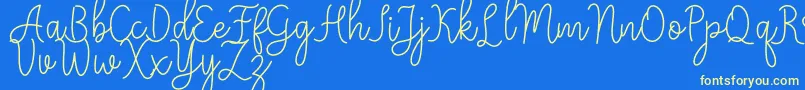 Meisha-Schriftart – Gelbe Schriften auf blauem Hintergrund