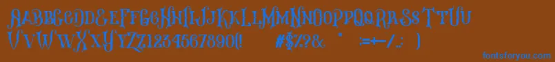 Melanesia Regular Font – Blue Fonts on Brown Background