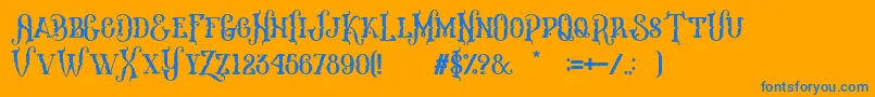 Police Melanesia Regular – polices bleues sur fond orange