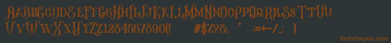 Melanesia Regular Font – Brown Fonts on Black Background