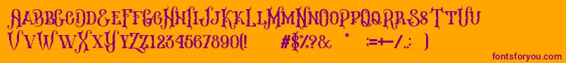Melanesia Regular Font – Purple Fonts on Orange Background