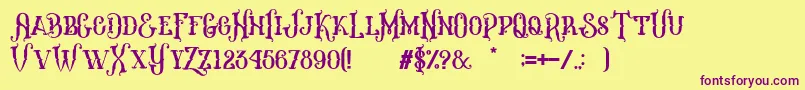 Melanesia Regular-Schriftart – Violette Schriften auf gelbem Hintergrund