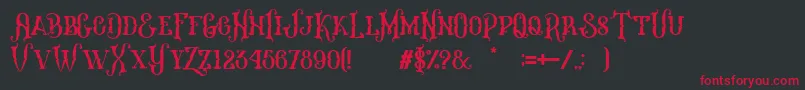 Melanesia Regular Font – Red Fonts on Black Background