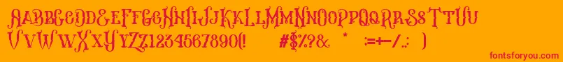 Melanesia Regular Font – Red Fonts on Orange Background