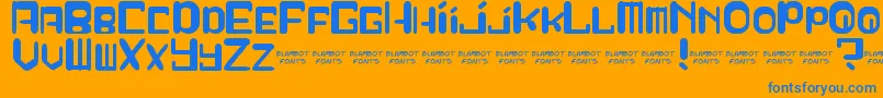 SqueezyCheez Font – Blue Fonts on Orange Background