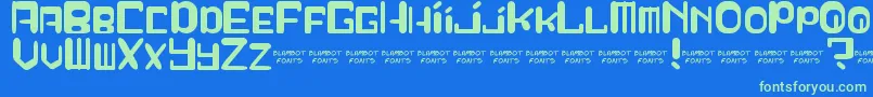 SqueezyCheez Font – Green Fonts on Blue Background